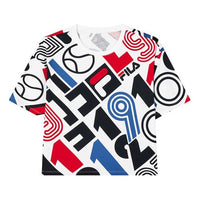 (WMNS) FILA Athleisure Casual Sports Round Neck Printing Short Sleeve White F11W138108F-ZA