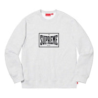 Supreme SS19 Warm Up Crewneck AshGrey logo SUP-SS19-414
