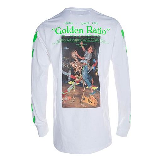 Off-White Printing Cotton Round Neck Long Sleeves Ordinary Version White OMAB001R201850140188