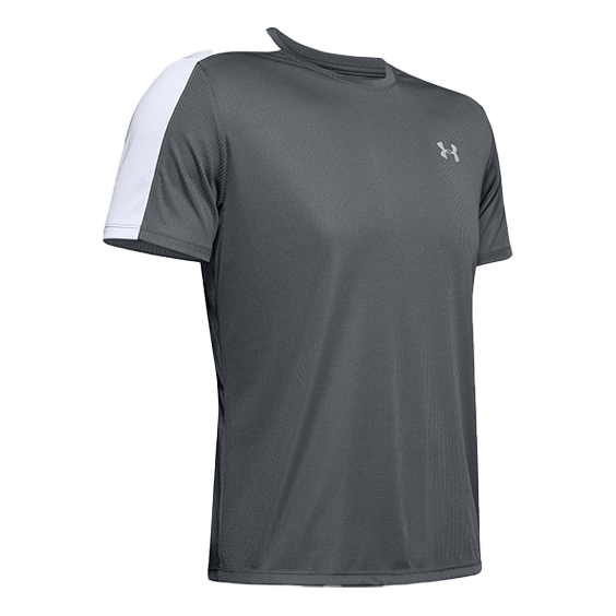 Men's Under Armour Speed Stride Running Sports Short Sleeve Gray 1326564-012
