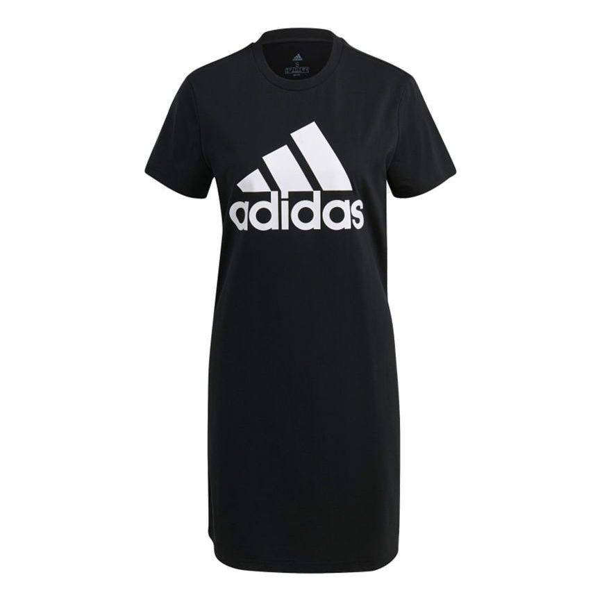(WMNS) adidas Essentials Logo Dress Asia Sizing 'Black White' GM5588