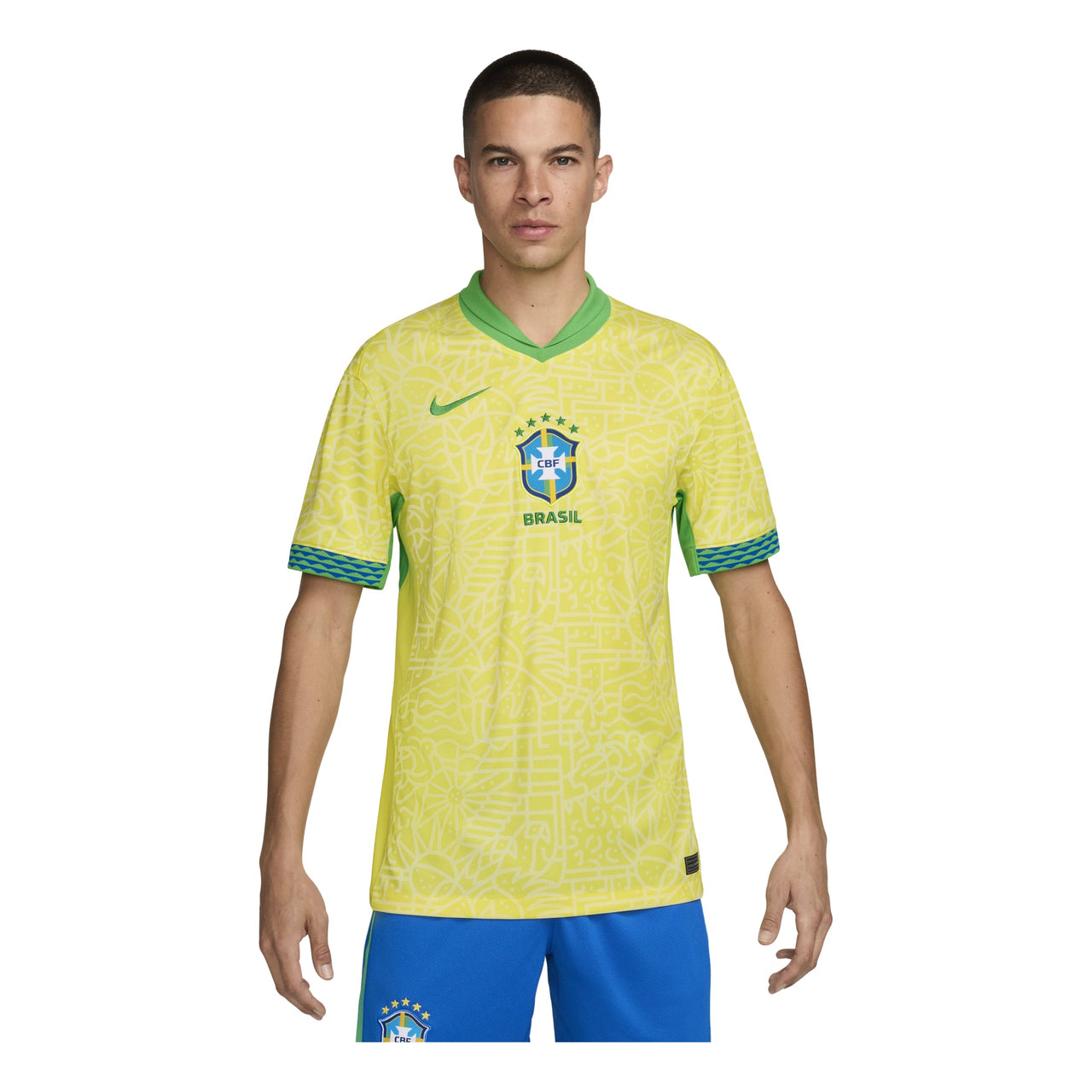 Nike Dri-FIT Soccer Brazil 2024 Stadium Home Replica Jersey 'Yellow Green' FJ4284-706