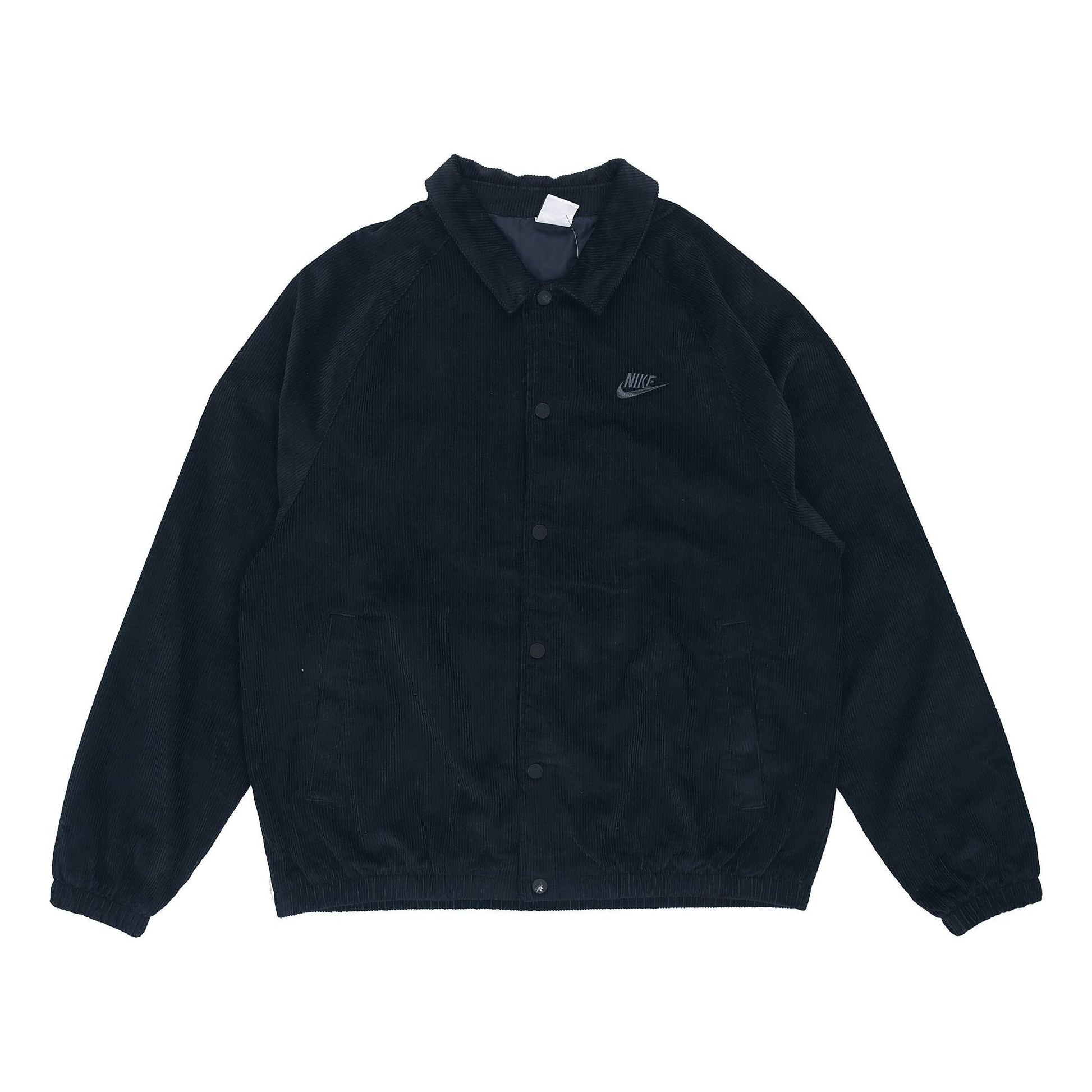 Men's Nike Stack logo Casual Corduroy Jacket Autumn Black DO2323-010