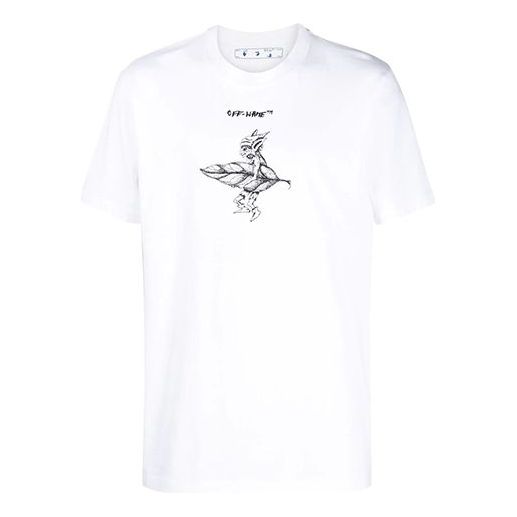 Off-White SS21 Logo Pattern Printing Short Sleeve White OMAA027R21JER0150110