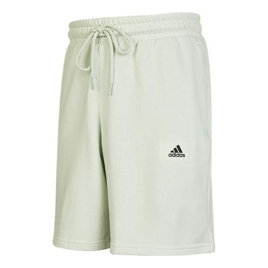 Men's adidas Logo Printing Pattern Drawstring Elastic Waistband Straight Shorts Light Cyan HZ7030