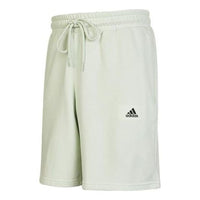 Men's adidas Logo Printing Pattern Drawstring Elastic Waistband Straight Shorts Light Cyan HZ7030