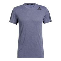 Men's adidas Fitness Training Sports Short Sleeve Gray Purple T-Shirt H16865