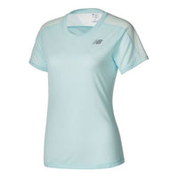 (WMNS) New Balance Sports Round Neck Pullover Short Sleeve Blue WT01234-PBC