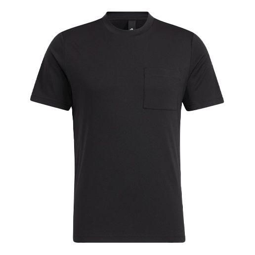 Men's adidas Solid Color Casual Breathable Sports Short Sleeve Japanese Version Black T-Shirt HD0012