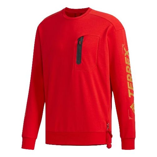 adidas Cny Crew Sweat Outdoor Sports Pullover Red FN0793