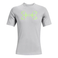 Men's Under Armour Iso-Chill Fish Logo Printing Training Sports Breathable Loose Short Sleeve Gray 1361252-014