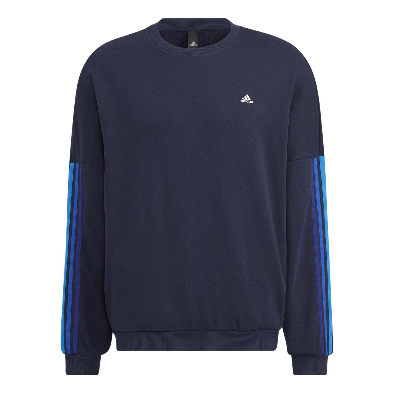 Men's adidas City Swt Top Sports Round Neck Pullover Ink Blue HC9961