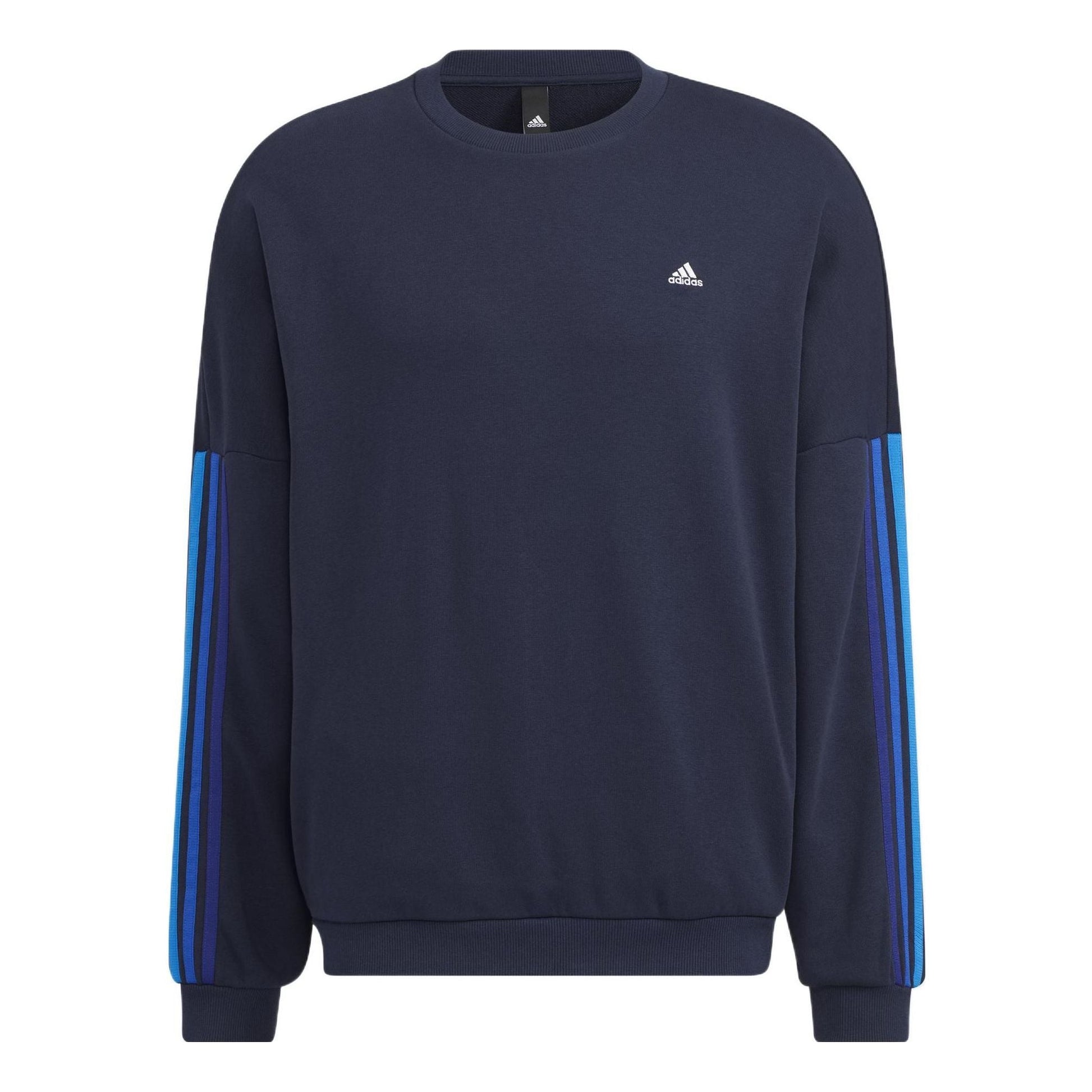 Men's adidas City Swt Top Sports Round Neck Pullover Ink Blue HC9961