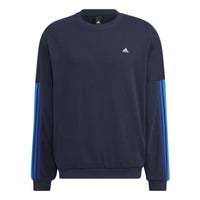 Men's adidas City Swt Top Sports Round Neck Pullover Ink Blue HC9961