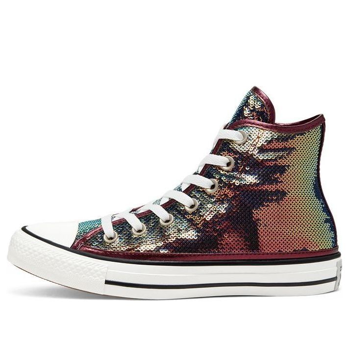 (WMNS) Converse Mini Sequins Chuck Taylor All Star High Top Gradient Black Sneakers 'Black White' 566601C