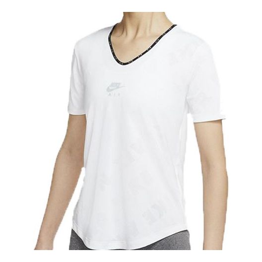 (WMNS) Nike Air Running Gym Short Sleeve White CJ2065-110