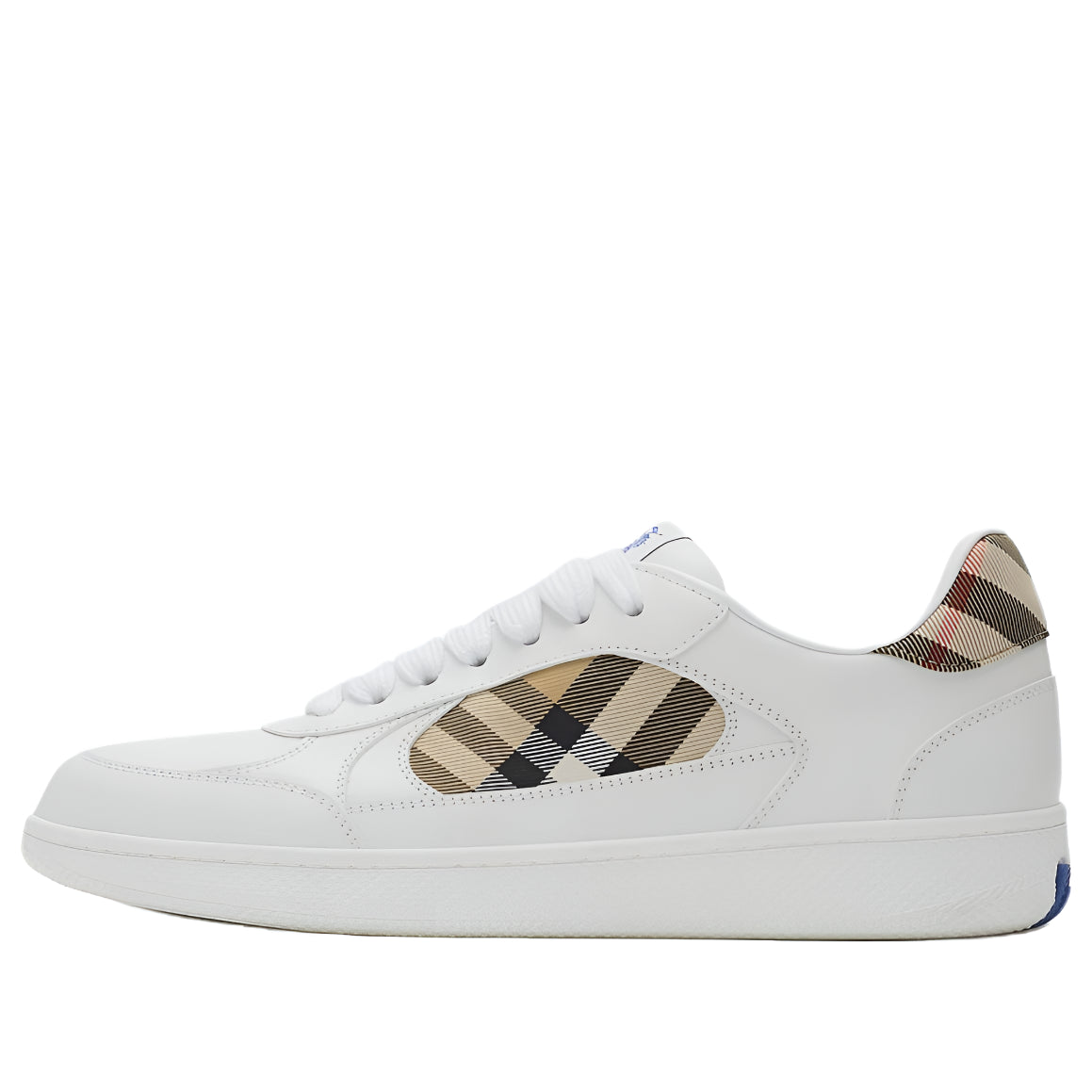 Burberry 26 Leather and Check Terrace Sneakers 'White Sand' 81086491