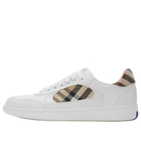 Burberry 26 Leather and Check Terrace Sneakers 'White Sand' 81086491