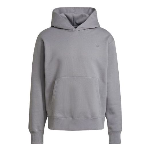 Men's adidas originals C HOODY Solid Color Hooded Long Sleeves Gray H11358