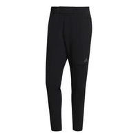 Men's adidas Solid Color Logo Printing Elastic Waistband Straight Sports Pants/Trousers/Joggers Black HI5388