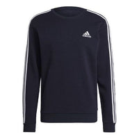 Men's adidas 3s Fl Swt Stripe Pullover Round Neck Sports Ink Blue GK9111