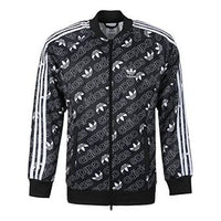 adidas originals Monogram TT Full Print Logo Sports Jacket Black EB4087