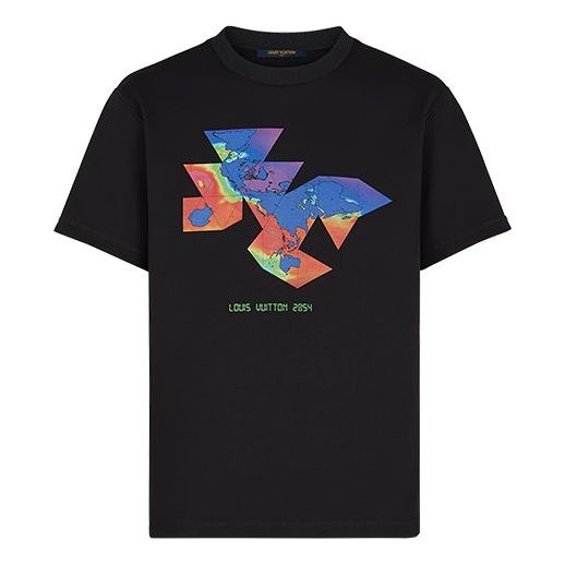 LOUIS VUITTON LV SS21 Floral Print Crew Neck Short Sleeve For Men Black 1A8H32
