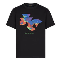 LOUIS VUITTON LV SS21 Floral Print Crew Neck Short Sleeve For Men Black 1A8H32