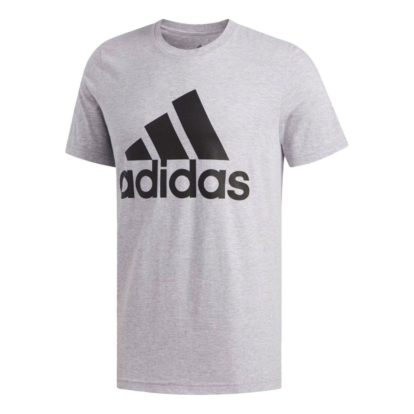 adidas Logo Printing Round Neck Short Sleeve Gray GM5084