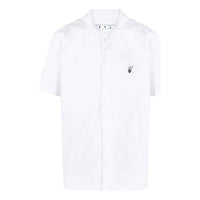 Off-White SS21 Back Logo Embroidered Short Sleeve Shirt White OMGA163R21FAB0050110