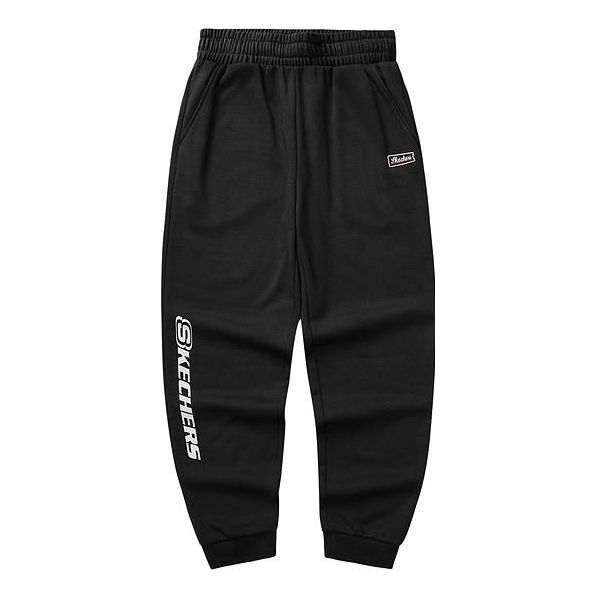 (WMNS) Skechers logo printed Woven Pants 'Black' L322W060-0018