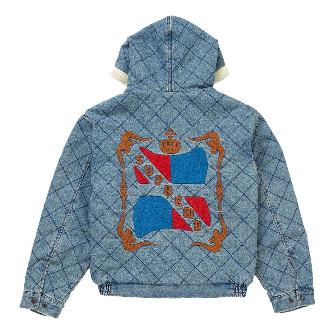 Supreme FW18 Quilted Denim Pilot Jacket Washed Blue SUP-FW18-977