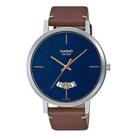 Casio Dress Classic Minimalistic Analog Watch 'Brown Royal Blue' MTP-B100L-2EV