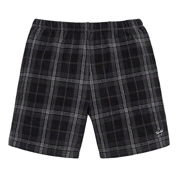 Supreme SS19 Plaid Velour Short Velvet Shorts Unisex Black SUP-SS19-10303