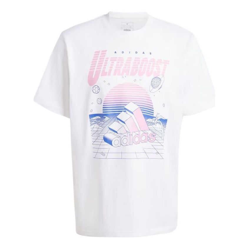 adidas Neon Ultraboost Graphic T-shirt Asia Sizing 'White' IN6474