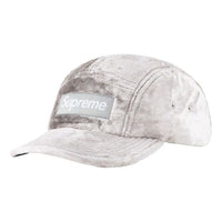 Supreme Crushed Velvet Camp Cap 'White Silver' SUP-SS22-992