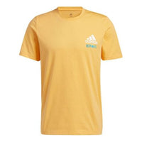 adidas Iso Tee Basketball Sports Printing Round Neck Short Sleeve Orange Yellow GQ8382