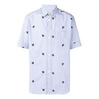 Men's KENZO SS21 Embroidered Short Sleeve Shirt Blue F955CH5261FH-64