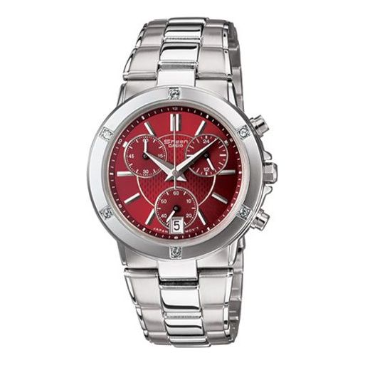 CASIO SHEEN Waterproof Stainless Steel Strap Red Analog SHN-5005D-4A