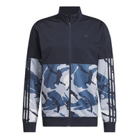 adidas Essentials Camo Tricot Track Jacket Asia Sizing 'Legend Ink' IT0559