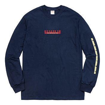 Supreme FW18 1994 LS Tee Navy Chest logo Long Sleeves Unisex Navy Blue SUP-SS18-708