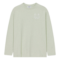 KENZO FW21 Logo Tiger Head Printing Round Neck Long Sleeves Mint Green T-Shirt FB62TS697401-47