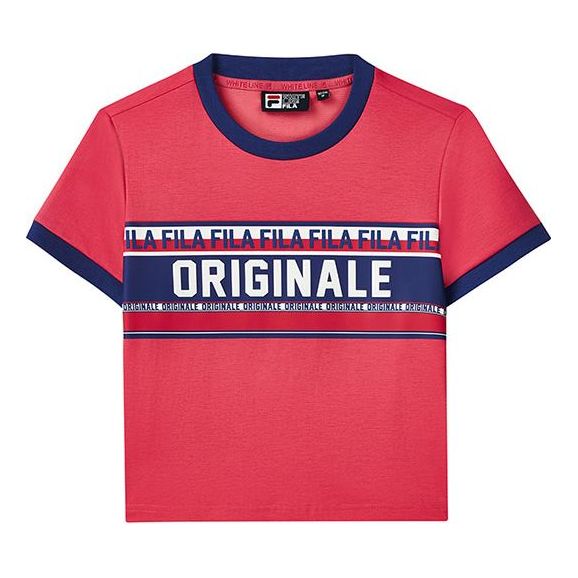 (WMNS) FILA Casual Sports Alphabet Printing Breathable Short Sleeve Red F11W128173F-PC