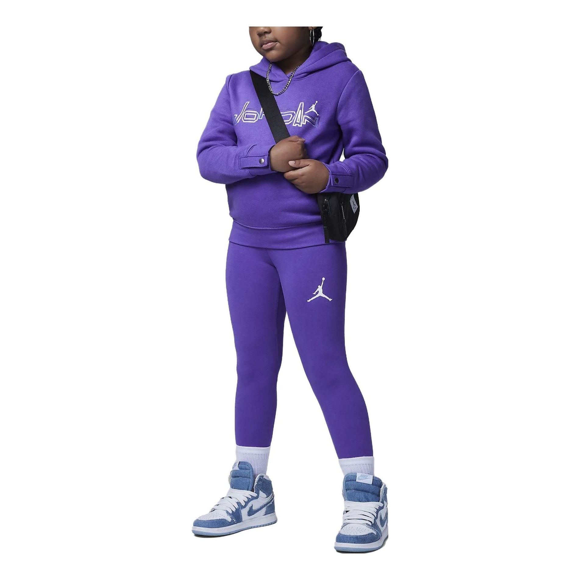 (GS) Air Jordan Take Flight Shine Legging Set 'Purple' 35C804-P44
