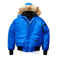 Men's Canada Goose Solid Color Cozy hooded aviator Down Jacket Blue 7999MPB-64