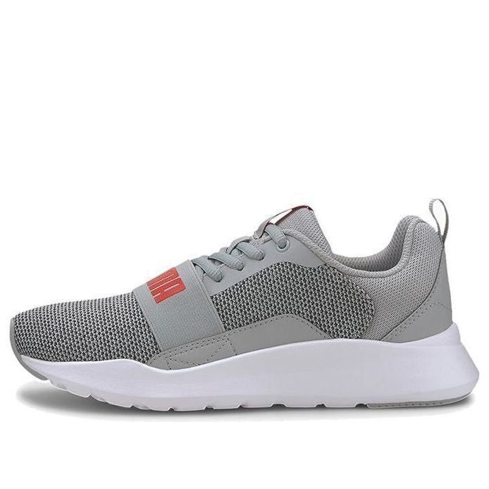 (GS) PUMA Wired Knit Low Top Running Shoes White/Grey 367381-10