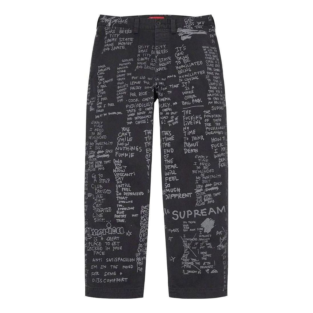 Supreme Gonz Poems Chino Pants 'Black White' SUP-SS23-213