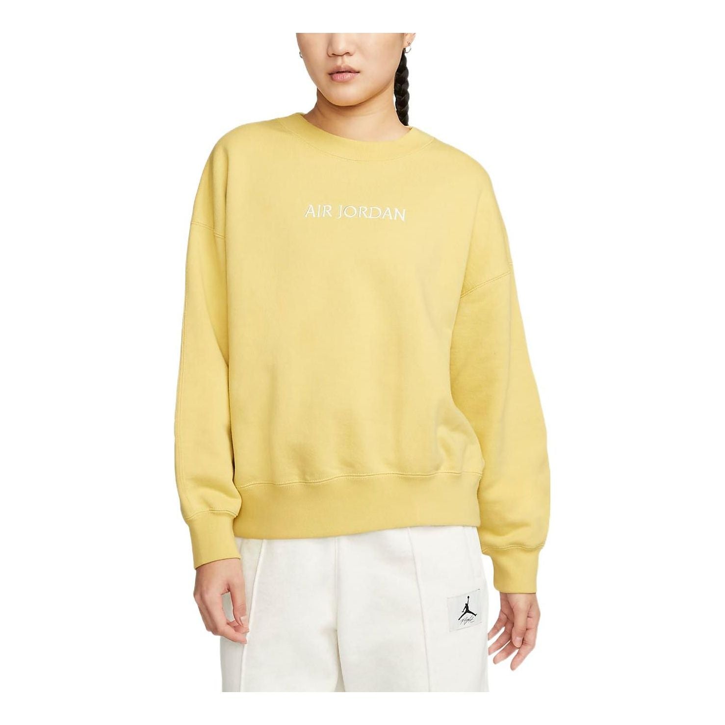 (WMNS) Air Jordan Logo Fleece Sweatshirt 'Gold' DQ4650-700