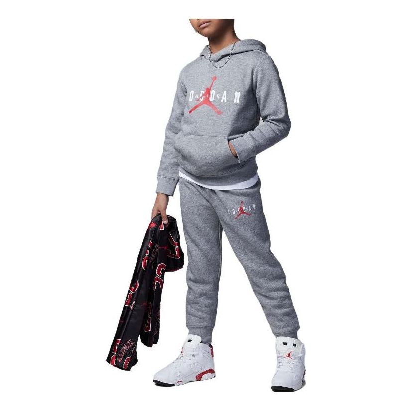 (GS) Air Jordan Jumpman Pullover Hoodie and Jogger Pants Set 'Grey' FB9463-091
