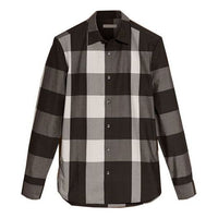 Men's Burberry Classic Plaid Long Sleeves Shirt Black 40153631